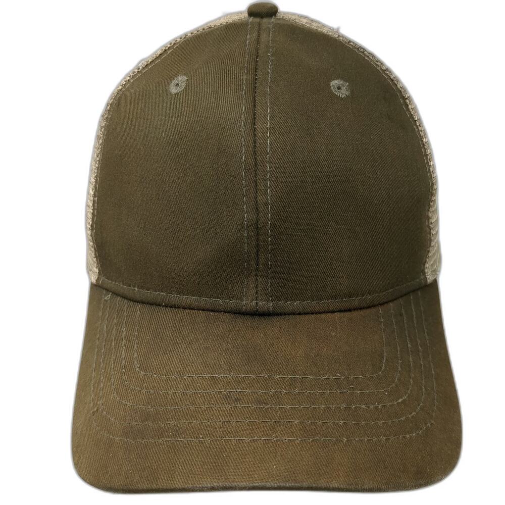 George Trucker Hat Green OSFM Mesh Back Snapback Blank Solid Plain Adjustable